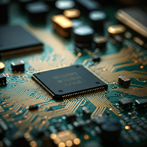 Close-up of high-tech circuit board